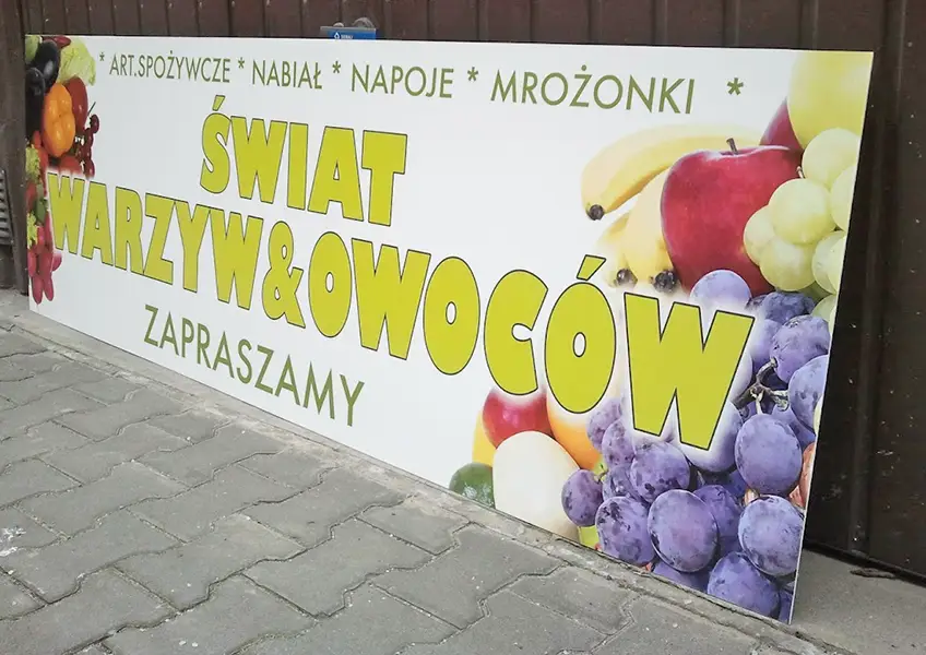 tablica reklamowa wykonana na pcv